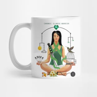 The Chronic Illness Warrior (Green/Text Version) Mug